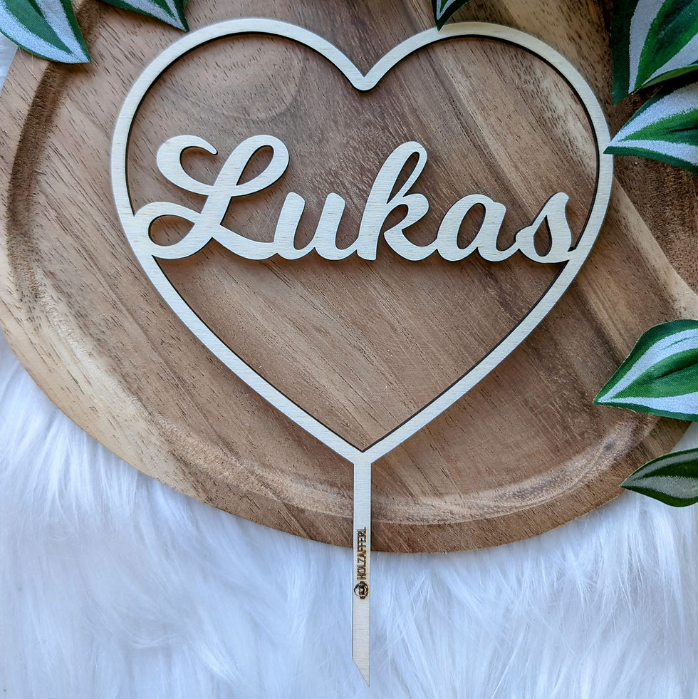 Tortenstecker Herz - Nur Name