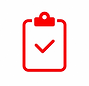 Icône clipboard avec coche représentant l’organisation et la prévention incendie