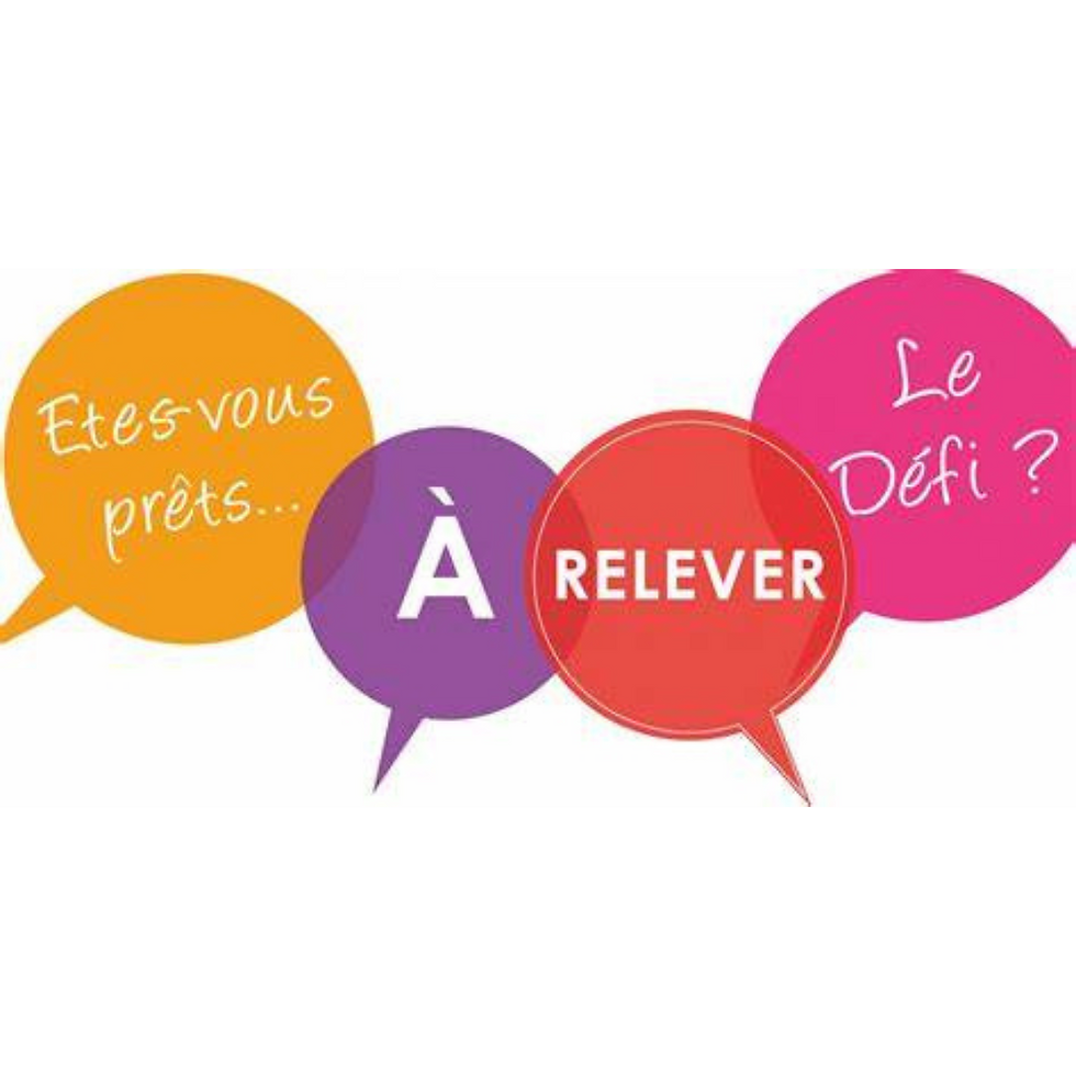 Bulles avec texte "Etes vous prêts à relever le défi ?"