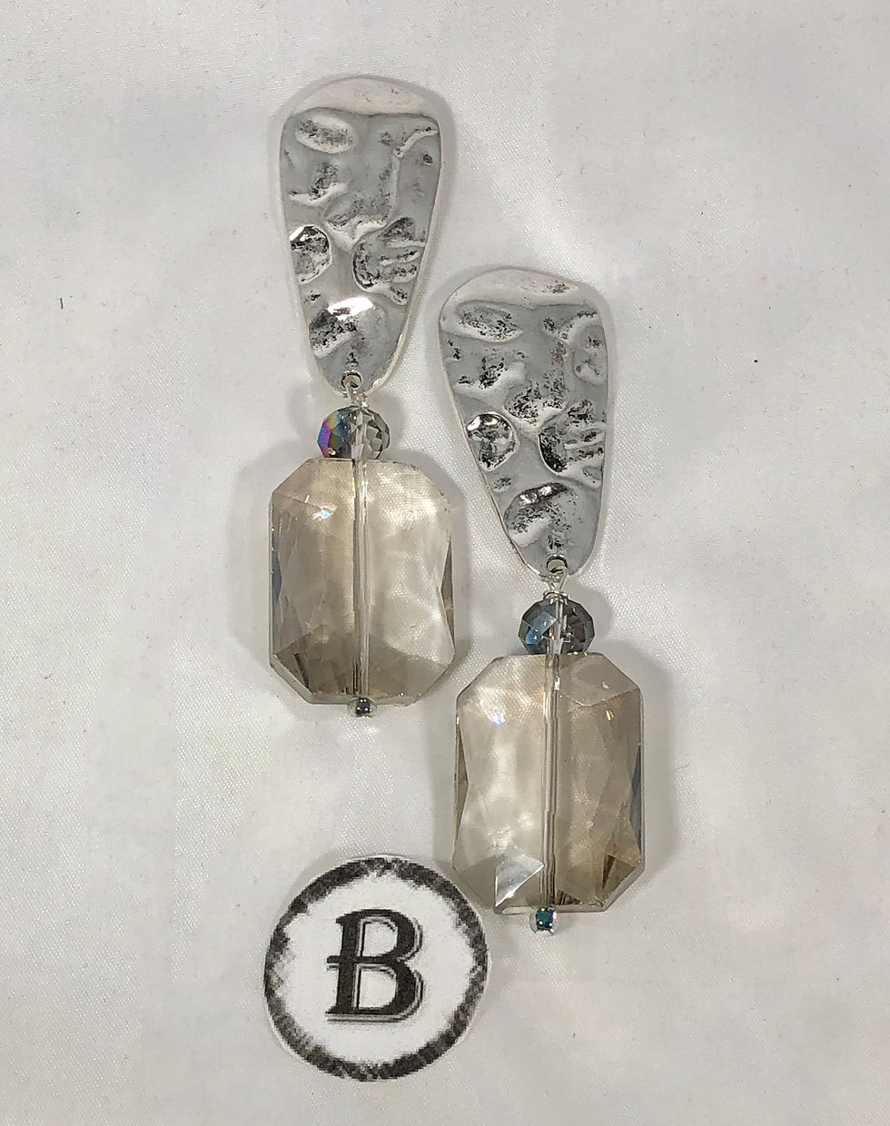 Thumbnail: Earrings handmade clip-on pierced Bavarian crystal Austrian crystal