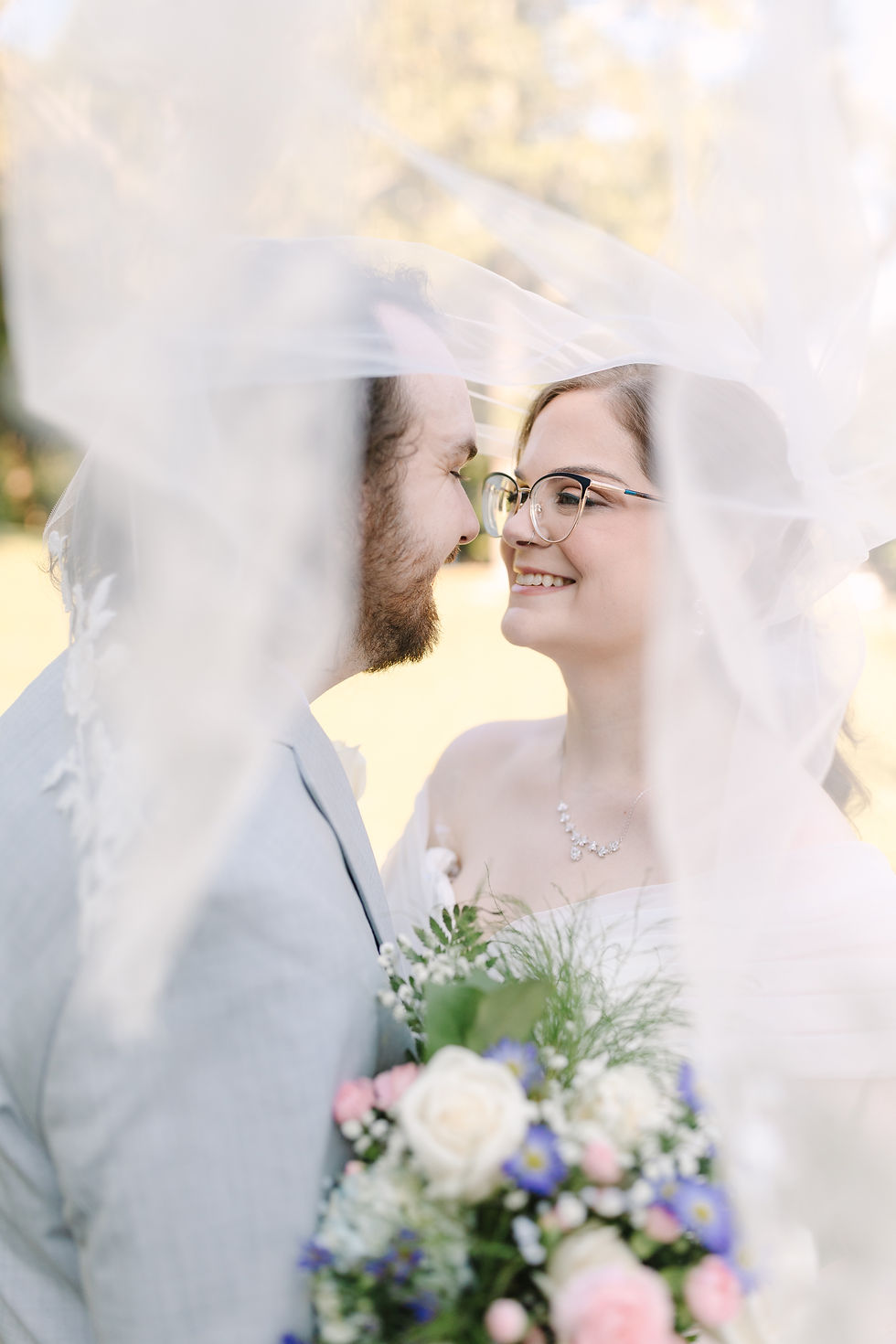 micro wedding bridal couple at Mistletoe Bough B&B