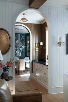 Custom residential interior painting and specialty finishes in arched hallway, Chattanooga, TN, by Dream Team Finishes