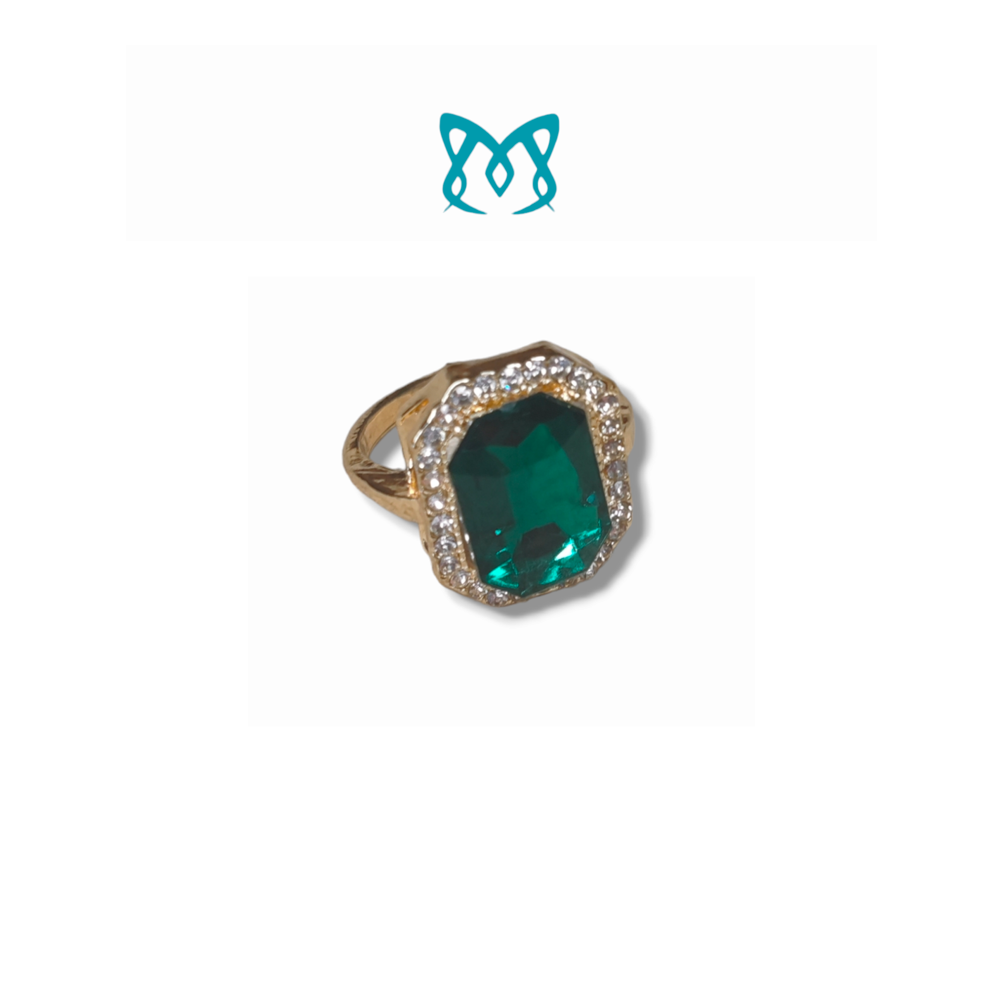 Bague en Crystal vert emeraude