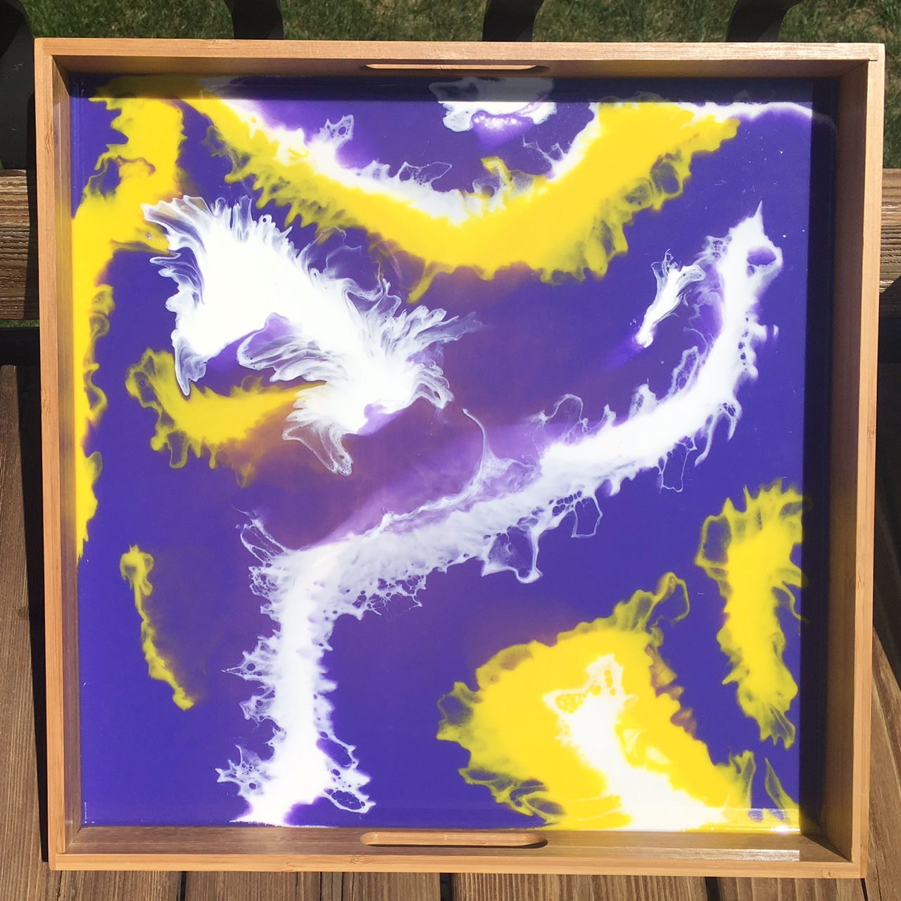 Purple, Yellow, White