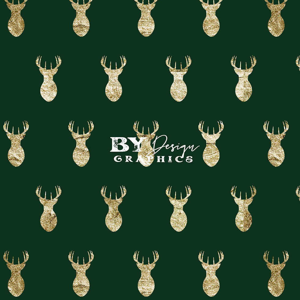 Green Gold Deer