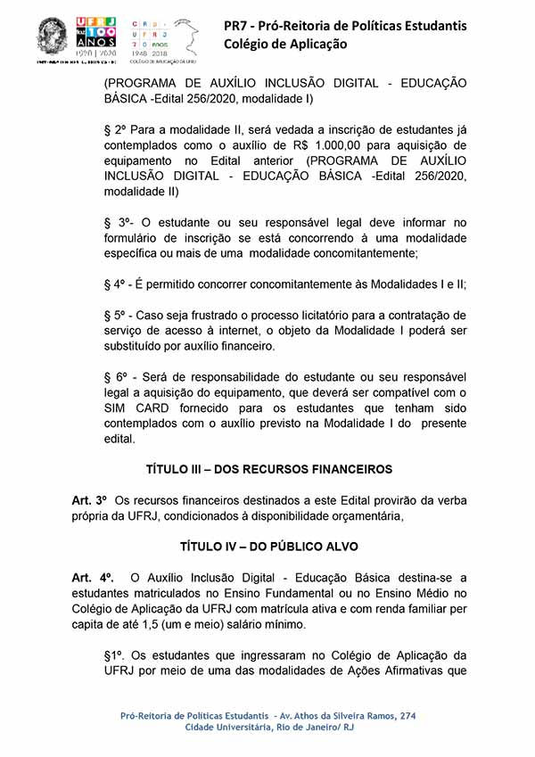 Edital de auxílio inclusão