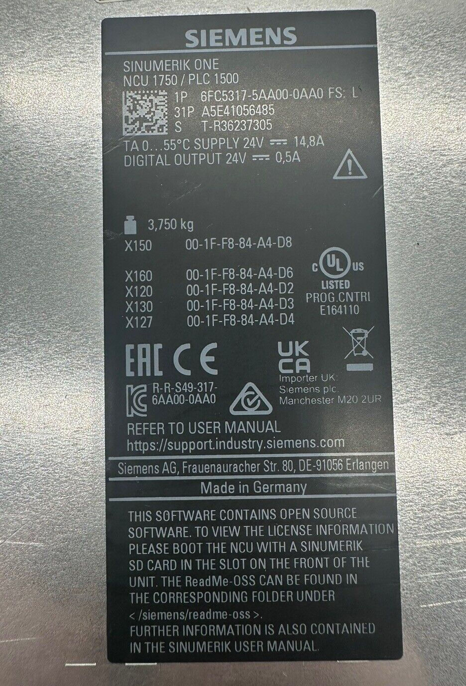 Miniatura: 6FC5317-5AA00-0AA0 SIEMENS Sinumerik one NCU 1750/PLC 1500
