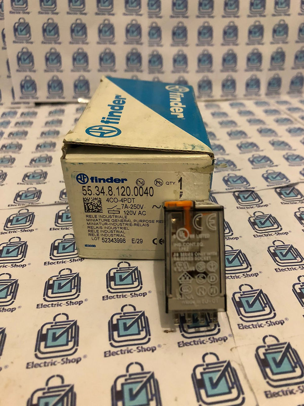 Miniatura: 55.34.8.120.0040 FINDER RELEVADOR ENCAPSULADO 7AMP 120VCA 4P2T 14PIN F5534812000