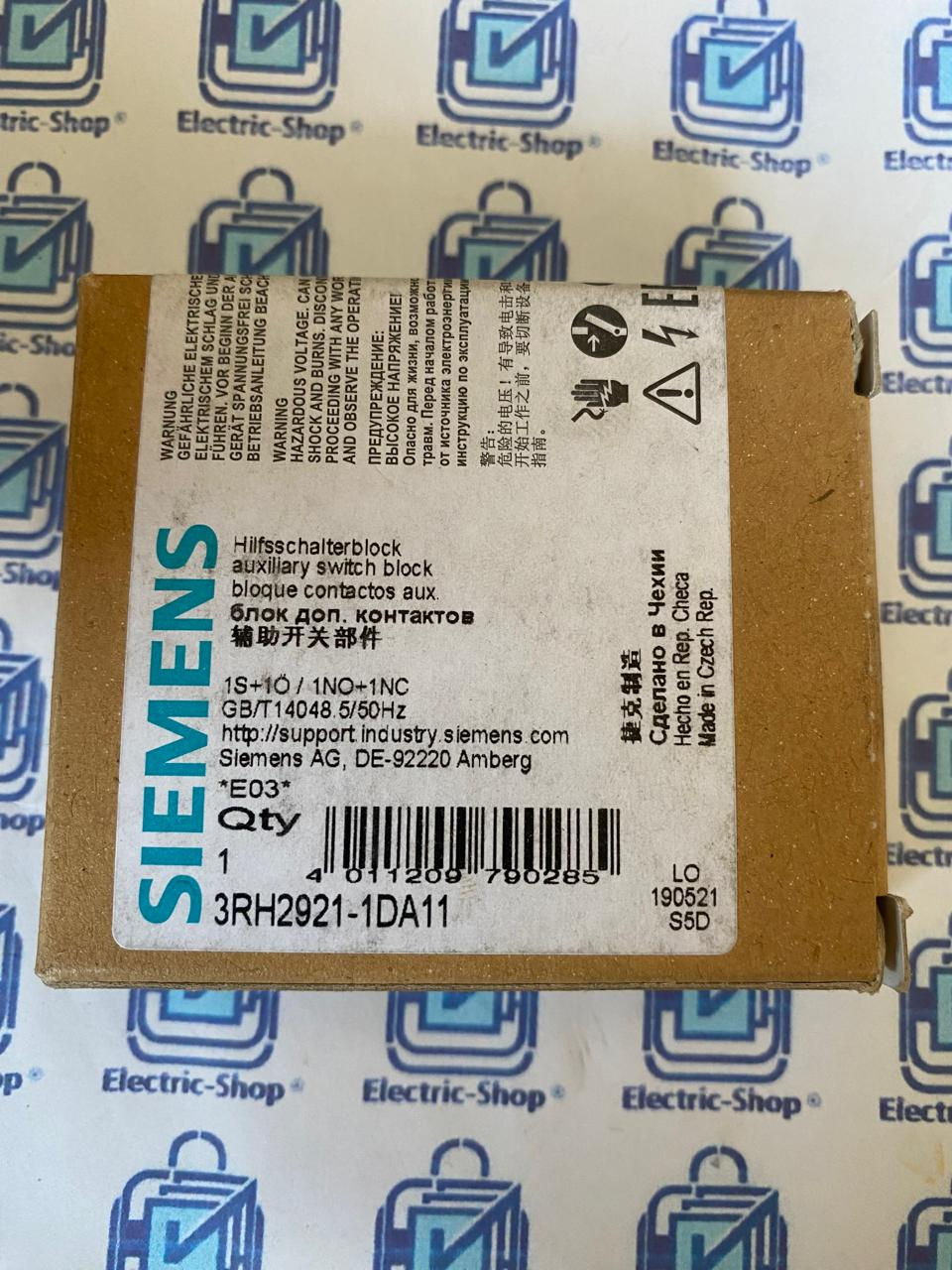 3RH2921-1DA11 SIEMENS BLOCK CONTACTOS AUX 1NA-1NC 3RH2921-1DA11