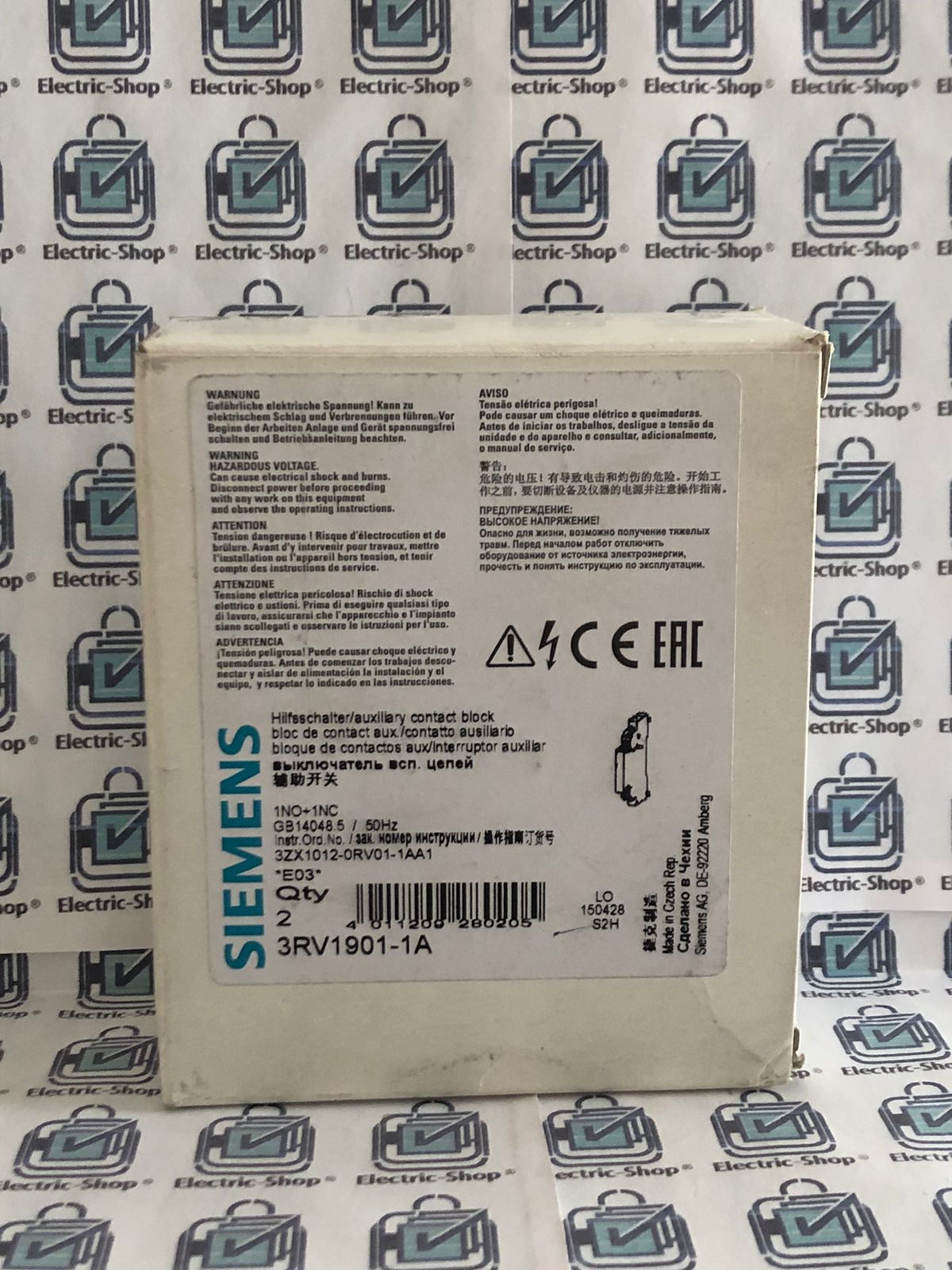 3RV1901-1A Bloque de contacto auxiliar Siemens 3RV1901-1A 1.0A 1 NO + 1NC para i