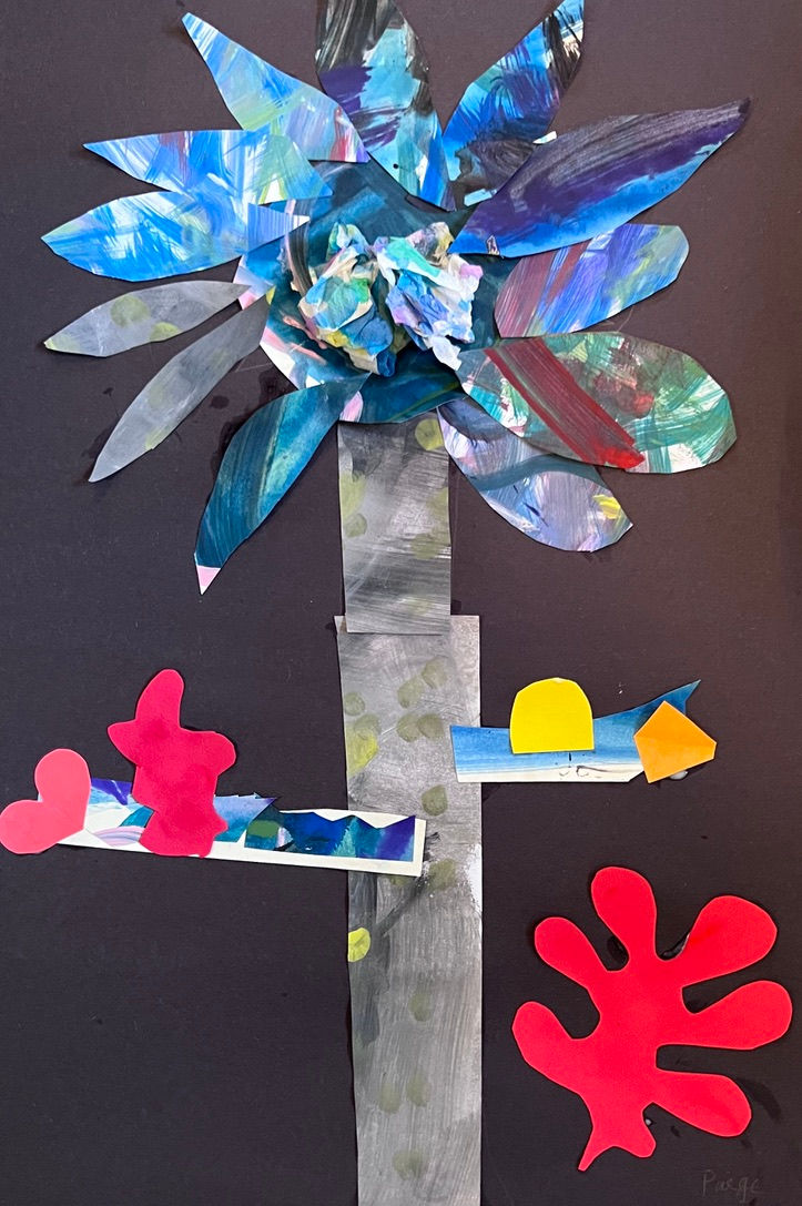 Painted paper collage