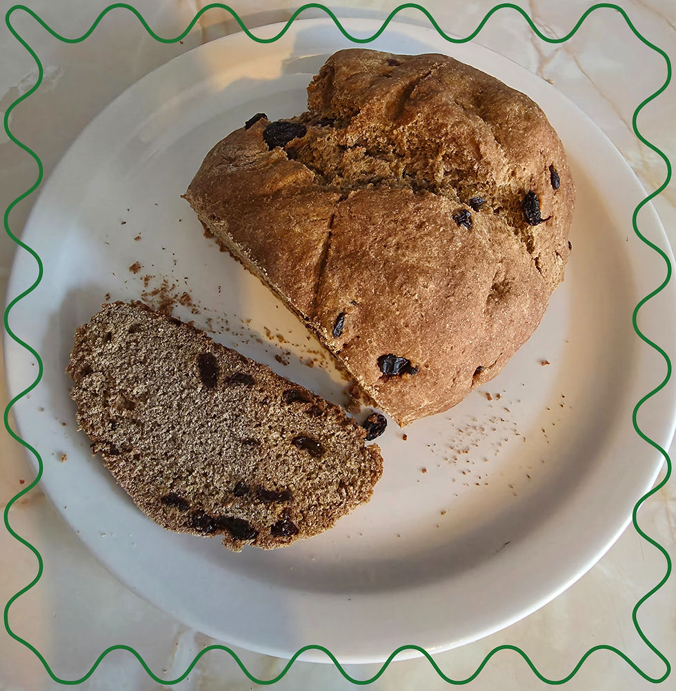 Whole Wheat Irish Soda Bread with Raisins