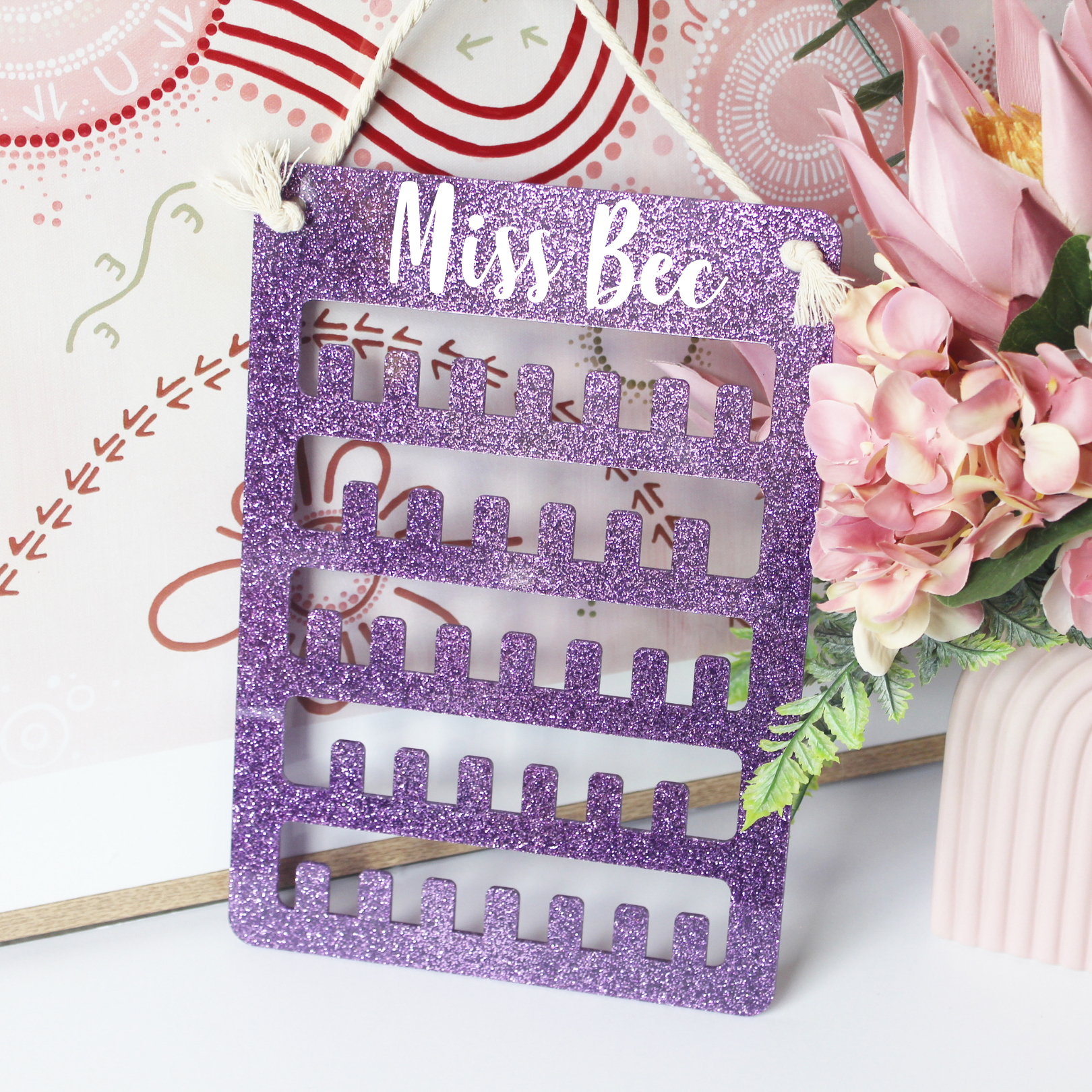 Purple Vertical Lanyard Organiser