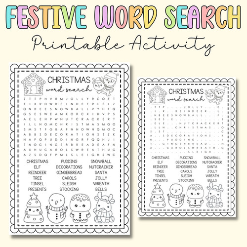 Digital Christmas Word Search | Miss T Teachables