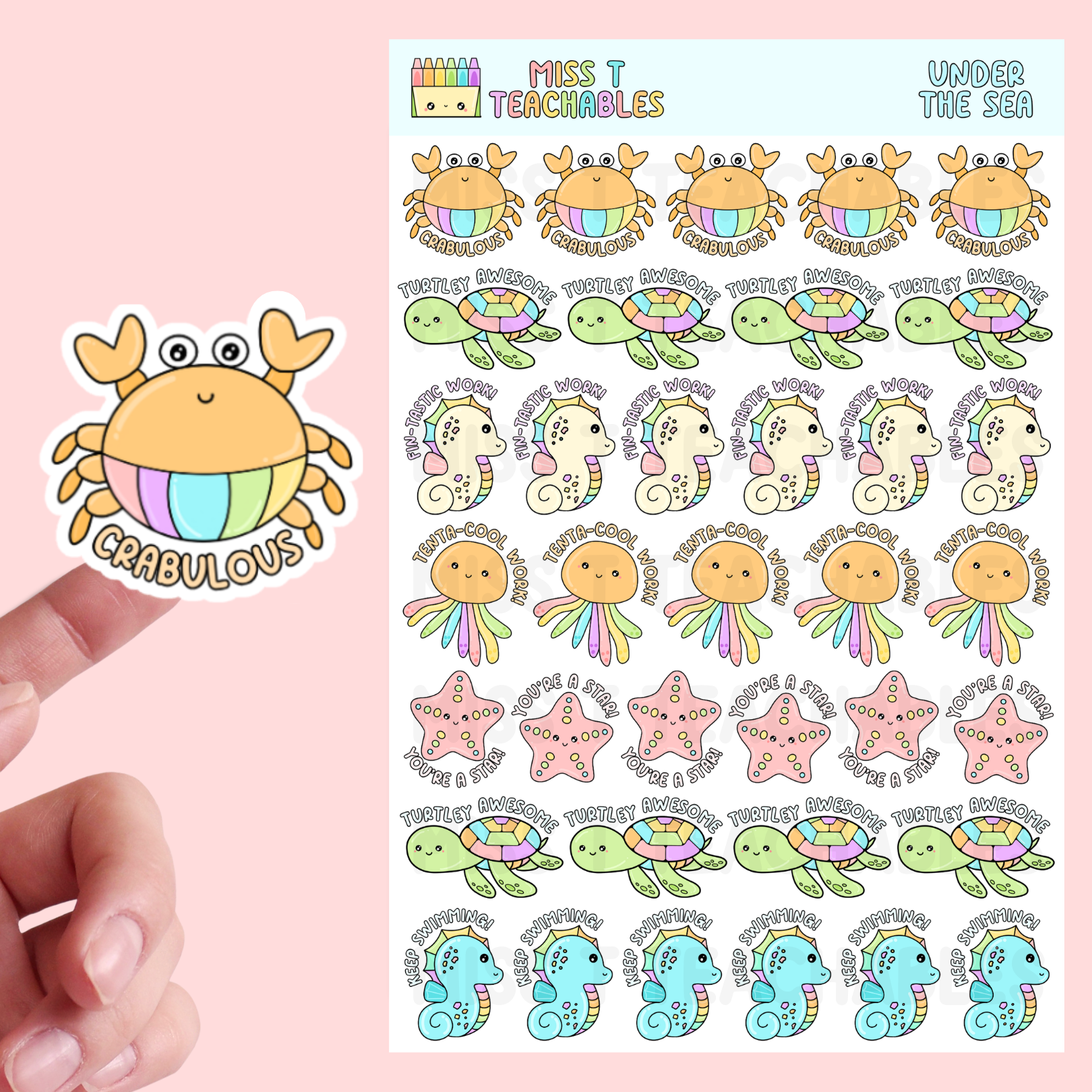 'Sea Buddies' Teacher Sticker Pack