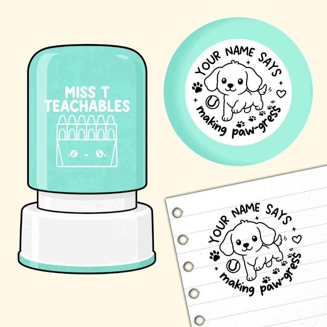 Making Pawgress Dog Personalised Teacher Stamp