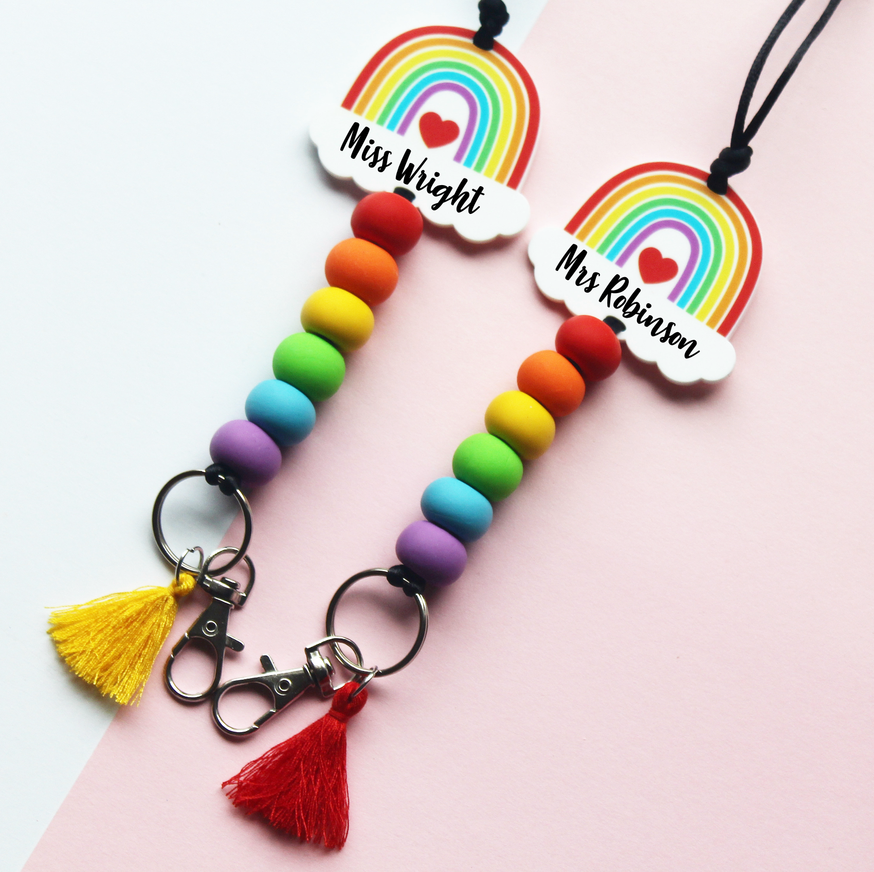 images Personalised Teacher Lanyards Australia bright rainbow lanyard personalised miss t teachables teacher lanyards accessories and planners