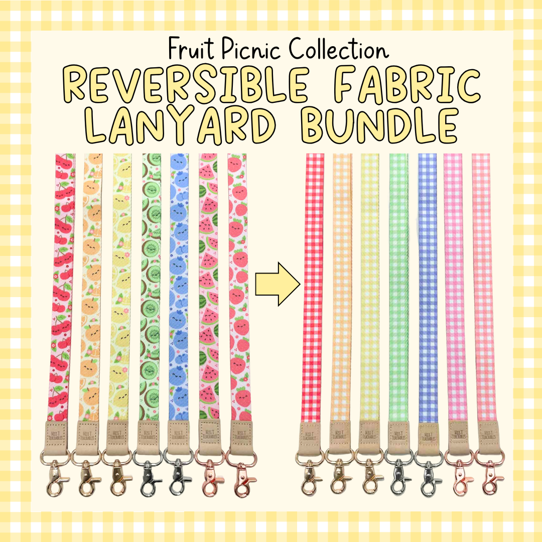 Fruit Picnic: Reversible Fabric Lanyard Bundle
