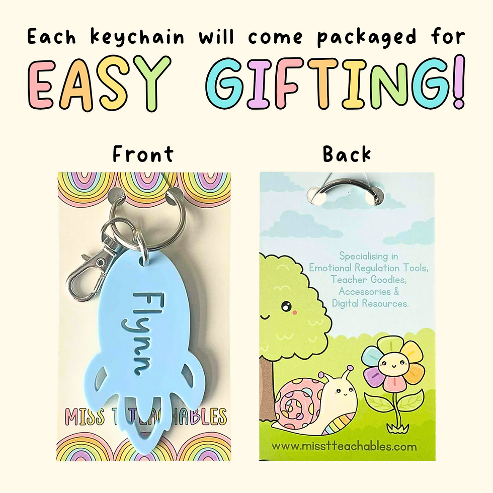 Thumbnail: Bulk Classroom Gifts: Shape Name Keychain