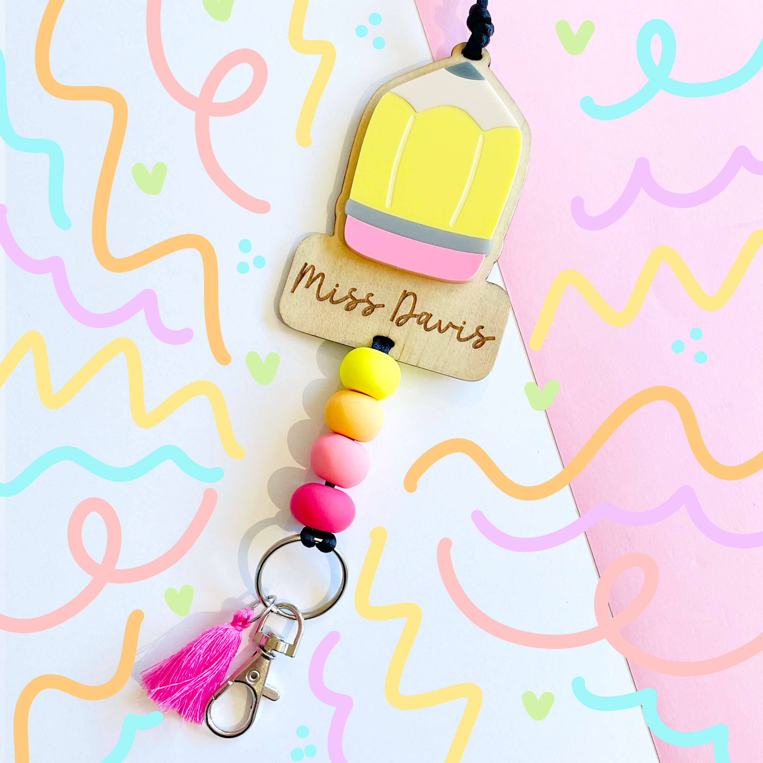 Pencil Personalised Lanyard (4th Birthday Special Edition)