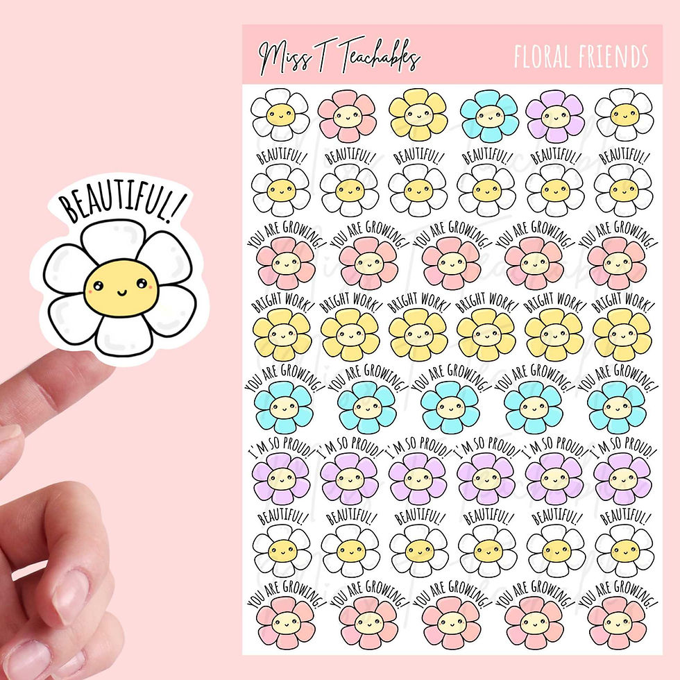 'Floral Friends' Teacher Sticker Pack