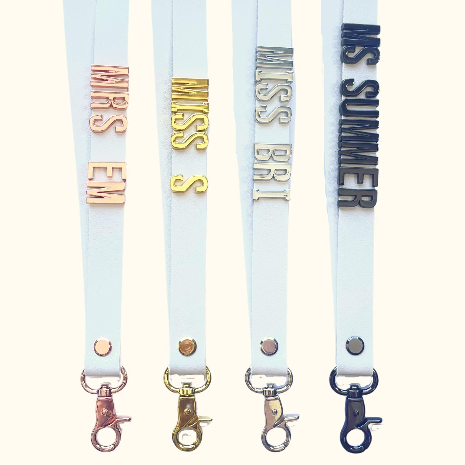 White Luxe Leather Lanyard