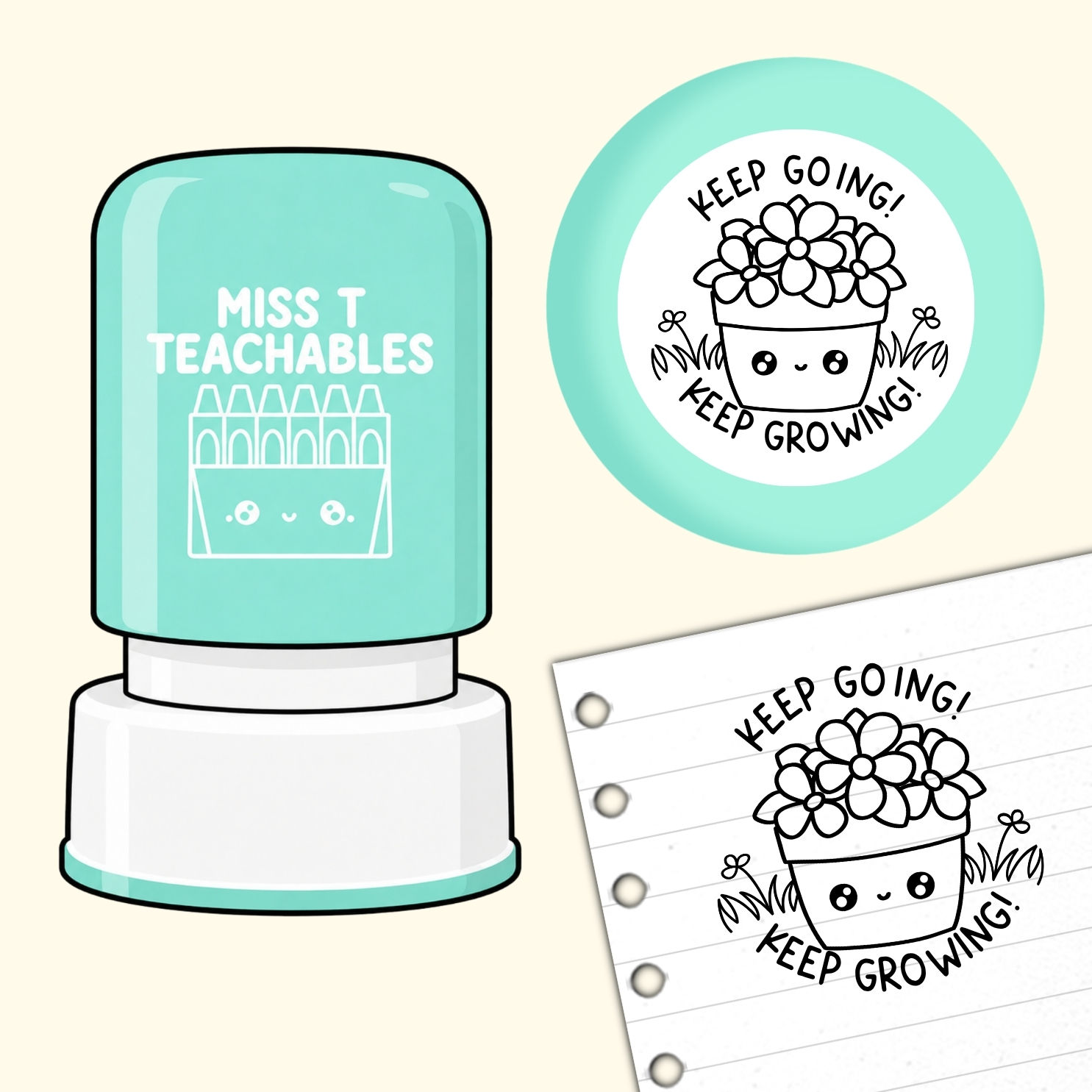 Keep Going, Keep Growing Teacher Stamp