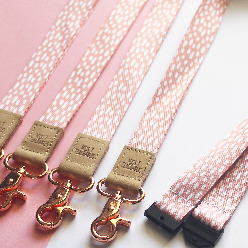 Spotted Rose Fabric Lanyard