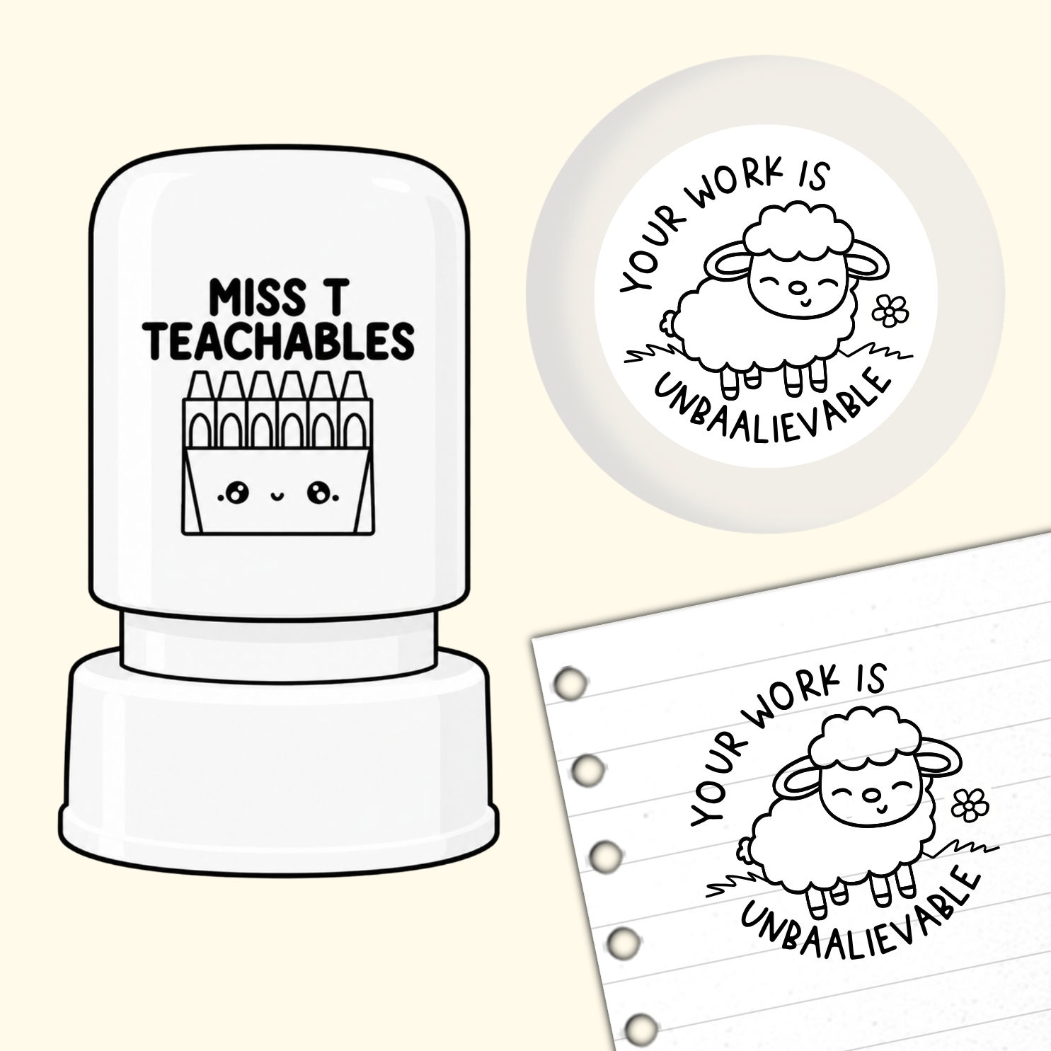 Your Work is Unbaalievable Sheep Teacher Stamp