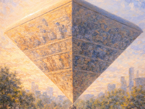 an inverted pyramid monument