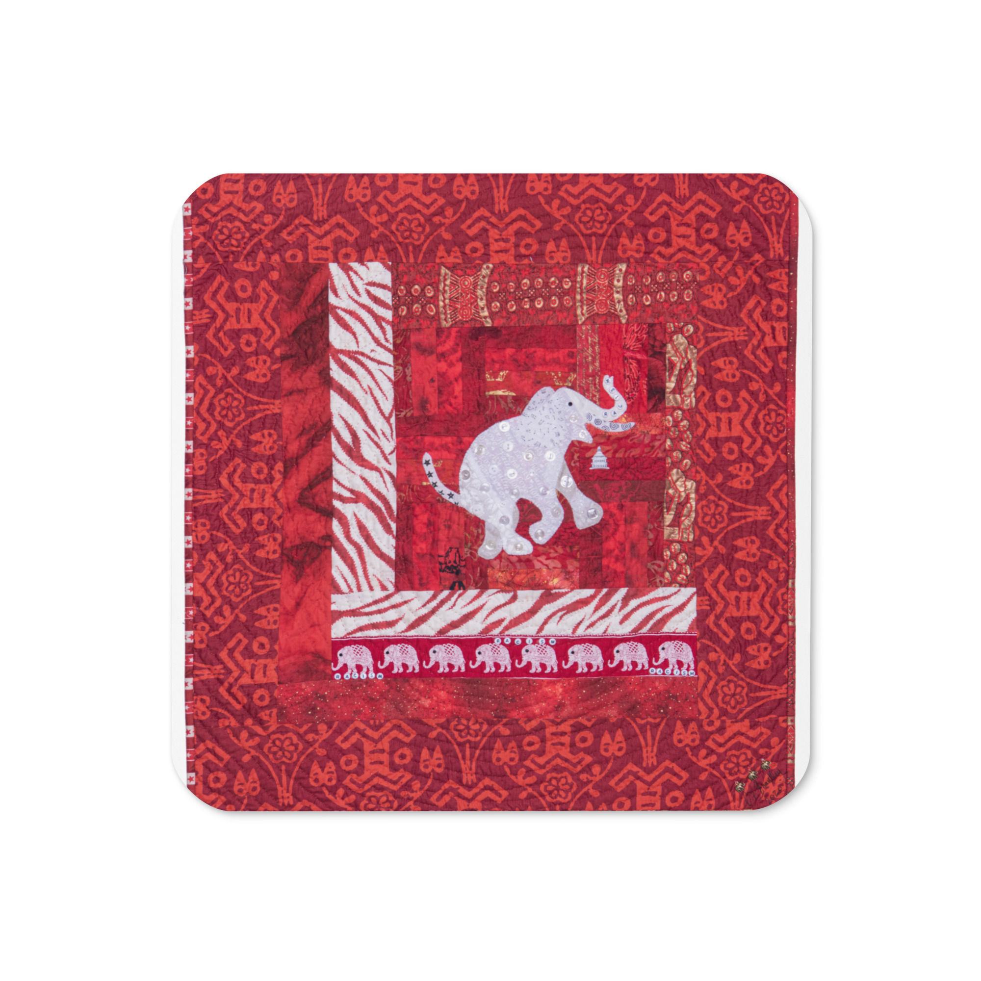 Racism - The White Elephant in the Room Cork-back coaster