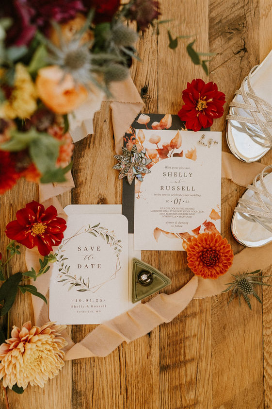 Golden autumn wedding in central Maryland