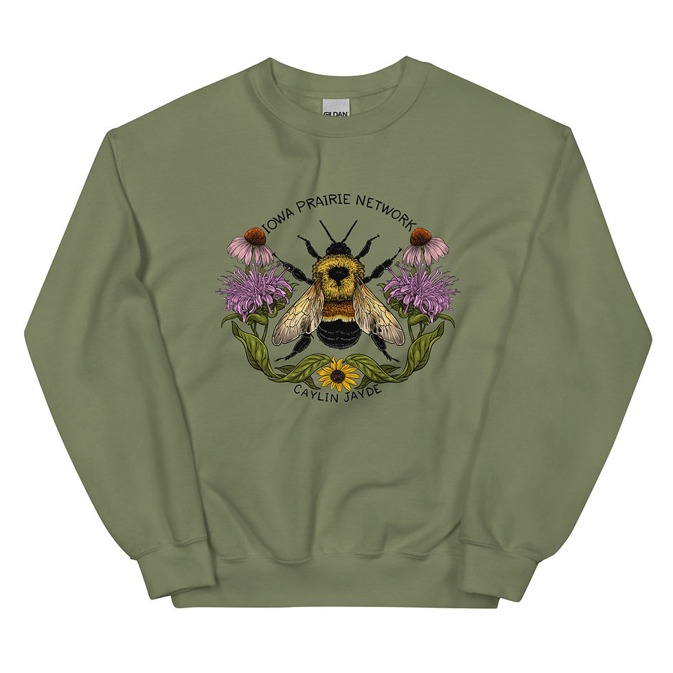 Thumbnail: Caylin Jayde x IPN Rusty Patched Bumble Bee Tee Adult Crewneck Sweatshirt