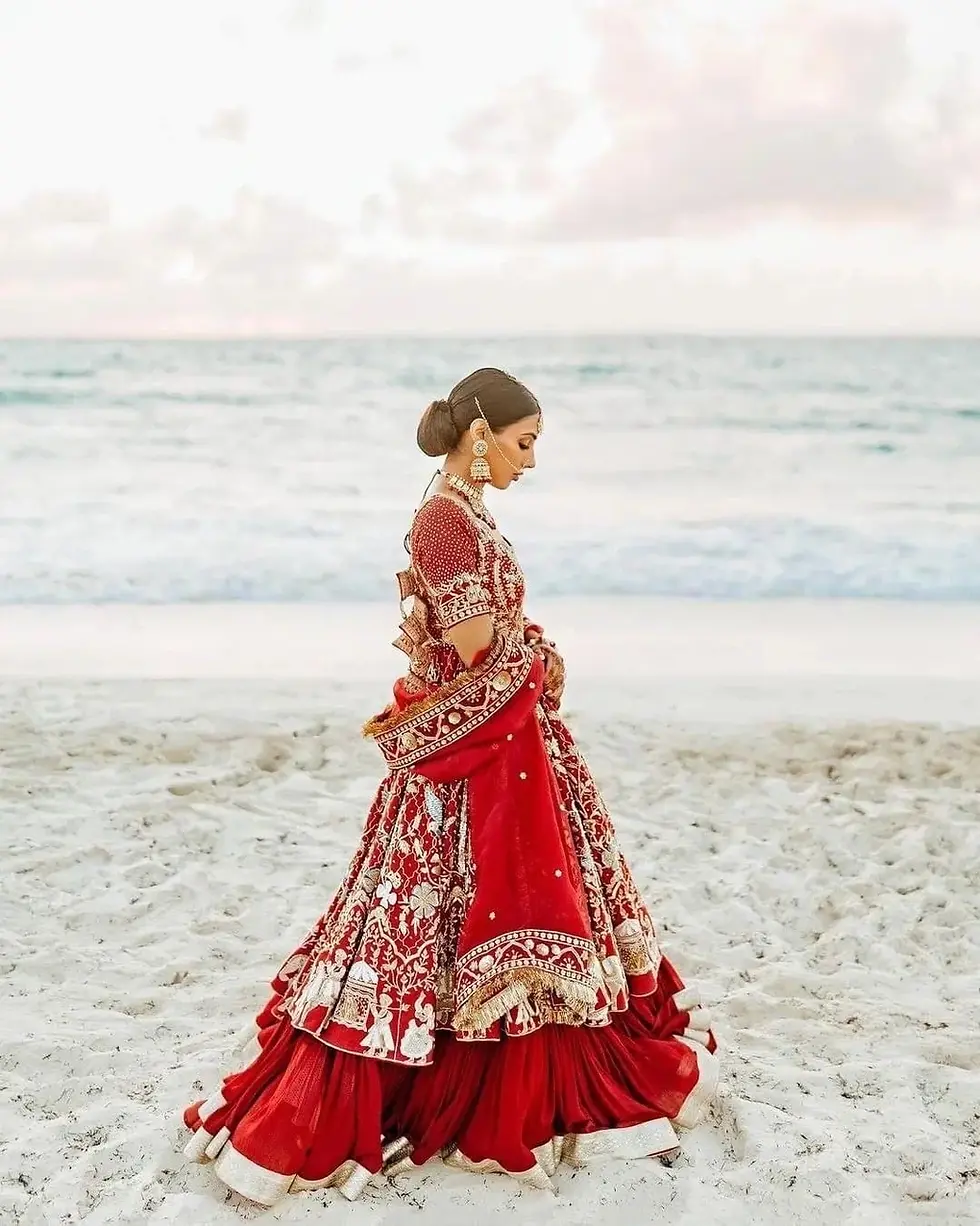 Traditional designer red lehenga