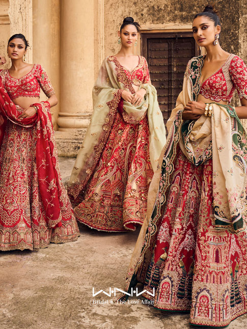wnw red lehengas