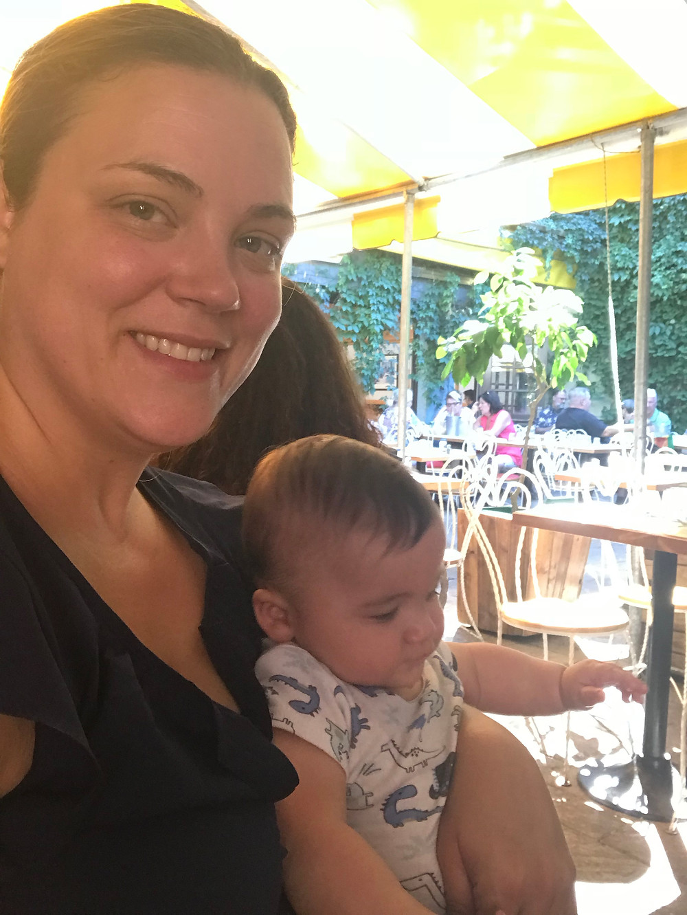 having lunch at a greek restaurant in montreal canada