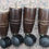 Thumbnail: Preloved Set of four wooden furniture legs on castor wheels