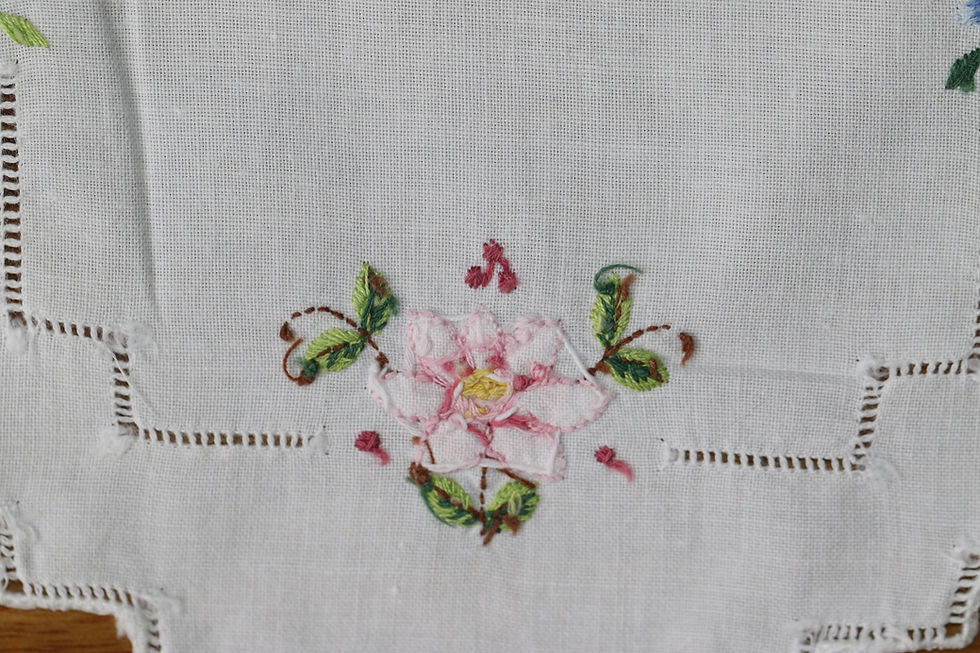Thumbnail: Preloved Embroidered Floral Doily