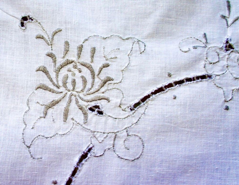 Miniatura: Preloved Hardanger Floral Tablecloth, Hardanger Embroidery , Hardangersø