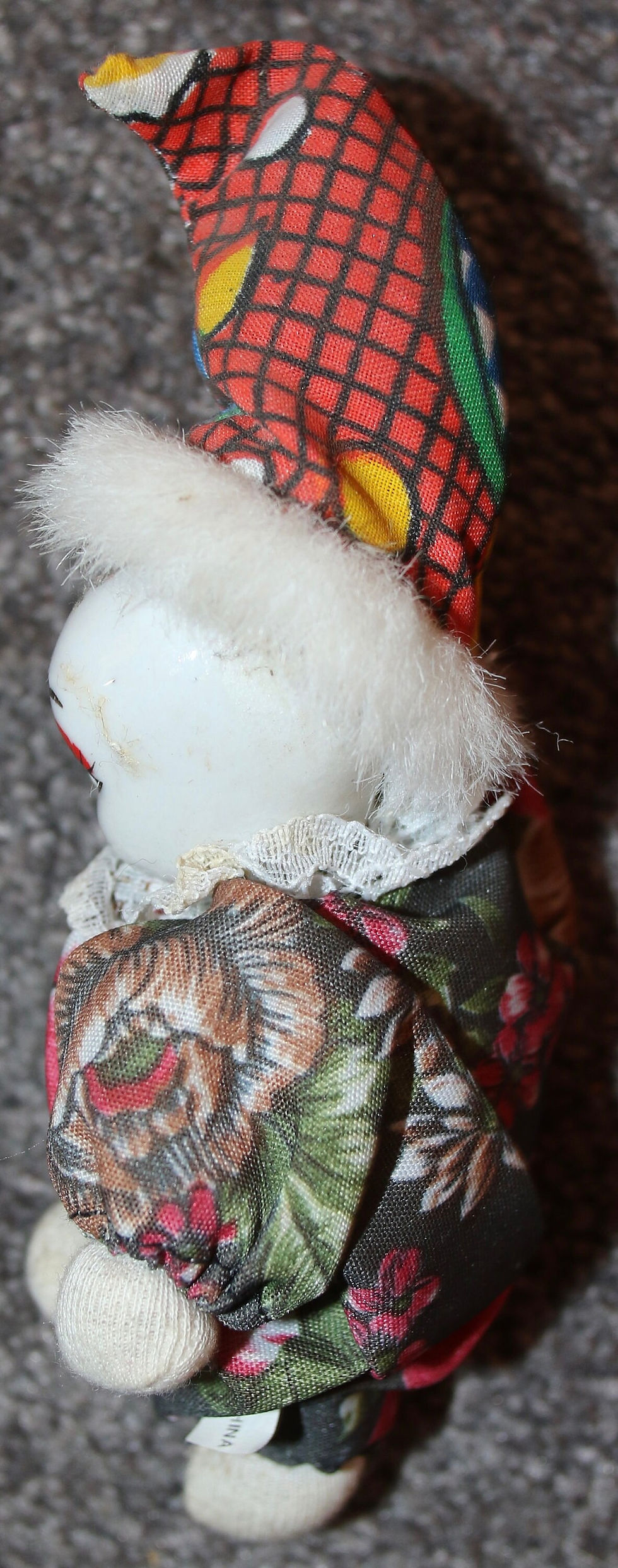 Miniature : Preloved Ceramic and Cloth Clown Doll