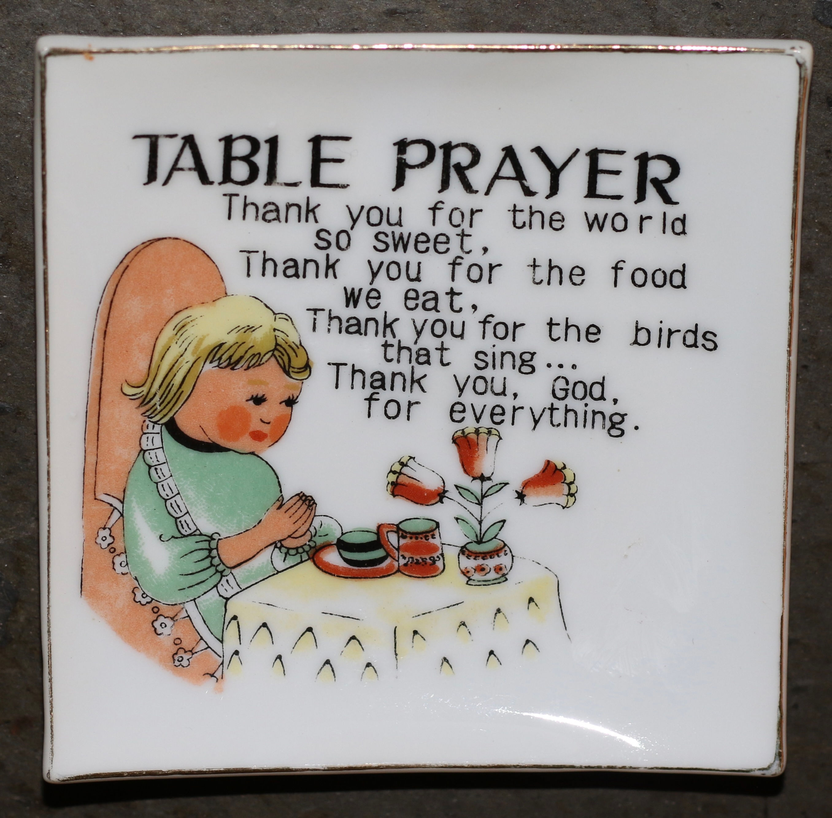 Preloved God, Table Prayer Wall Plate , Vintage Religious Display