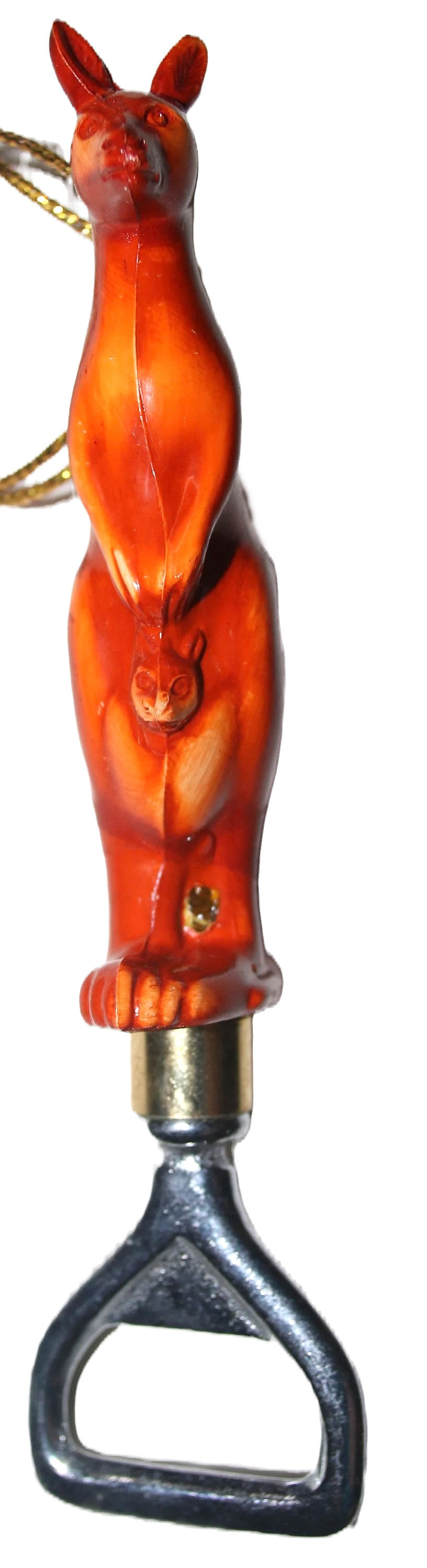 Preloved Retro Plastic Kangaroo with metal bottle opener