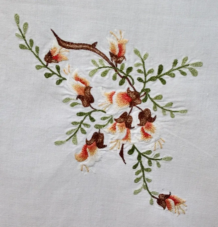 Miniatura: Preloved Embroidery Tablecloth, Floral Tablecloth, Flower Tablecloth