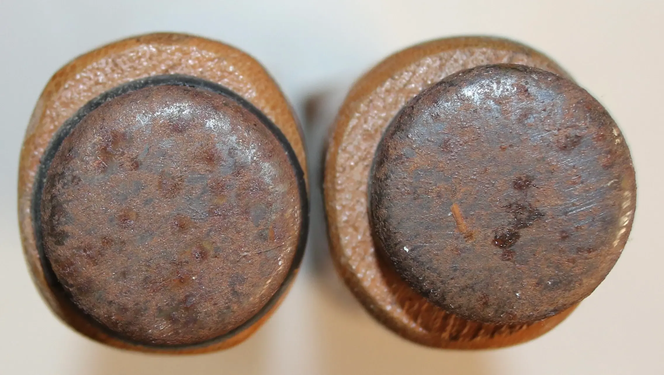 Preloved Pair of Wooden and Metal Furniture Legs, retro furniture legs