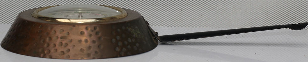 Miniature : Preloved Vintage Metal Frying Pan-Shaped Thermometer