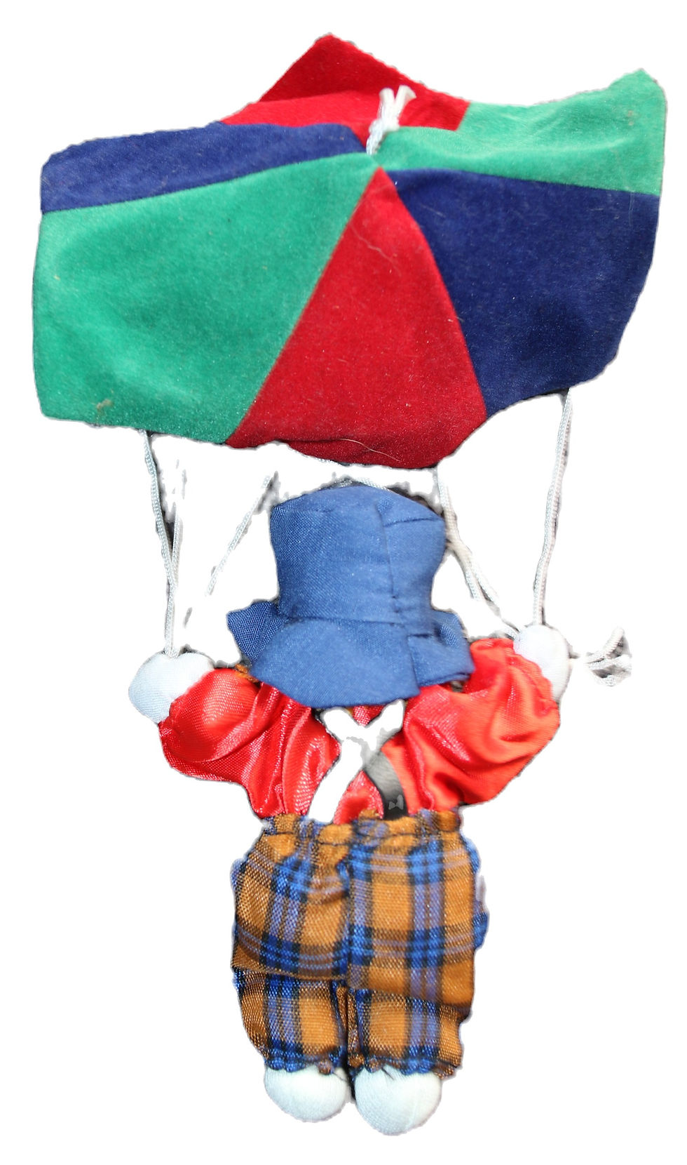 Miniaturbild: Preloved Ceramic and Cloth Clown Doll, Parachuting Clown Toy
