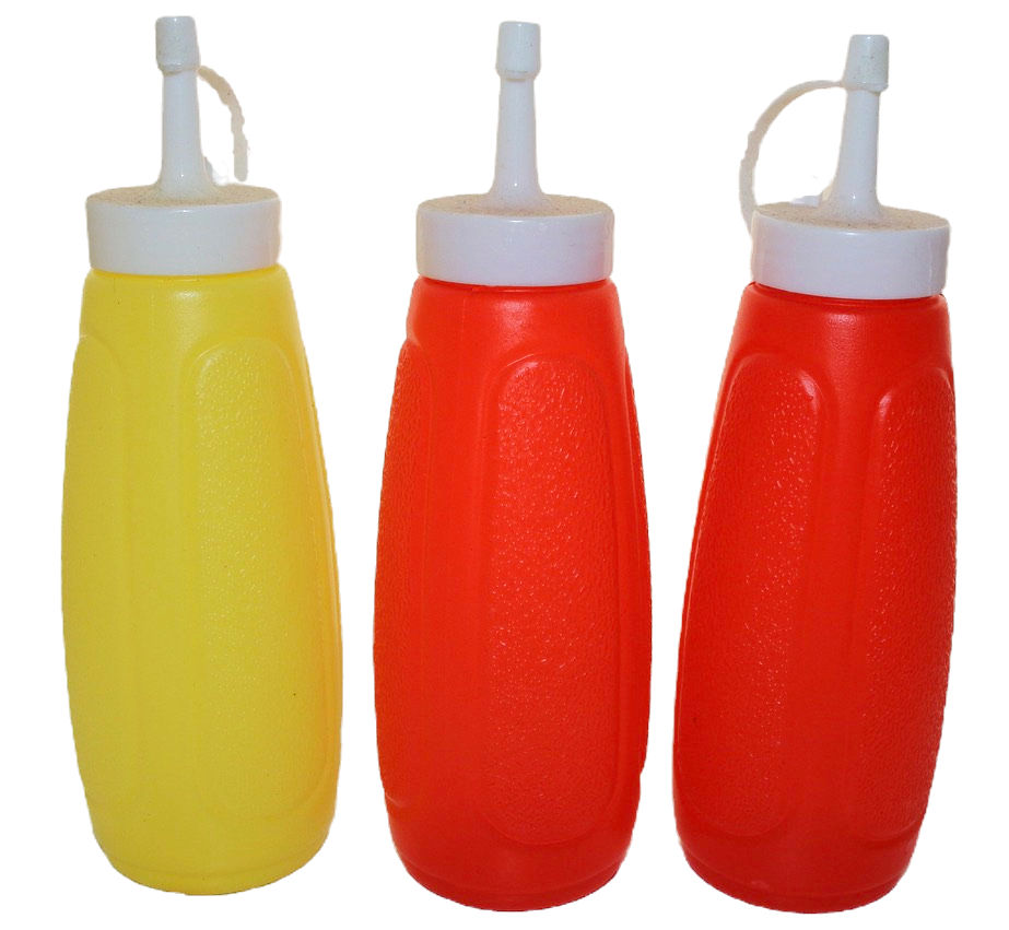 Μικρογραφία: Preloved Plastic Condiment Bottles , Retro Sauce Bottles