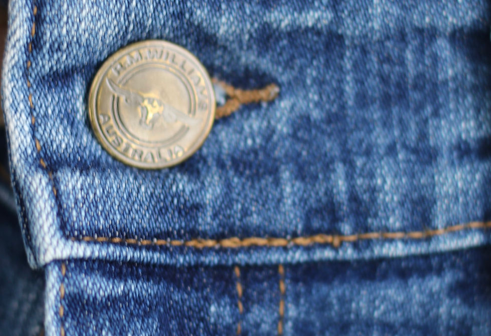 Thumbnail: Vintage R.M. Williams Women's Two-Tone Paneled Flare Jeans Bootcut Size 12