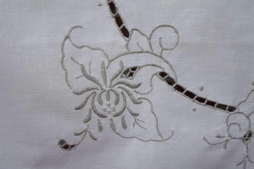 Miniatura: Preloved Hardanger Floral Tablecloth, Hardanger Embroidery , Hardangersø