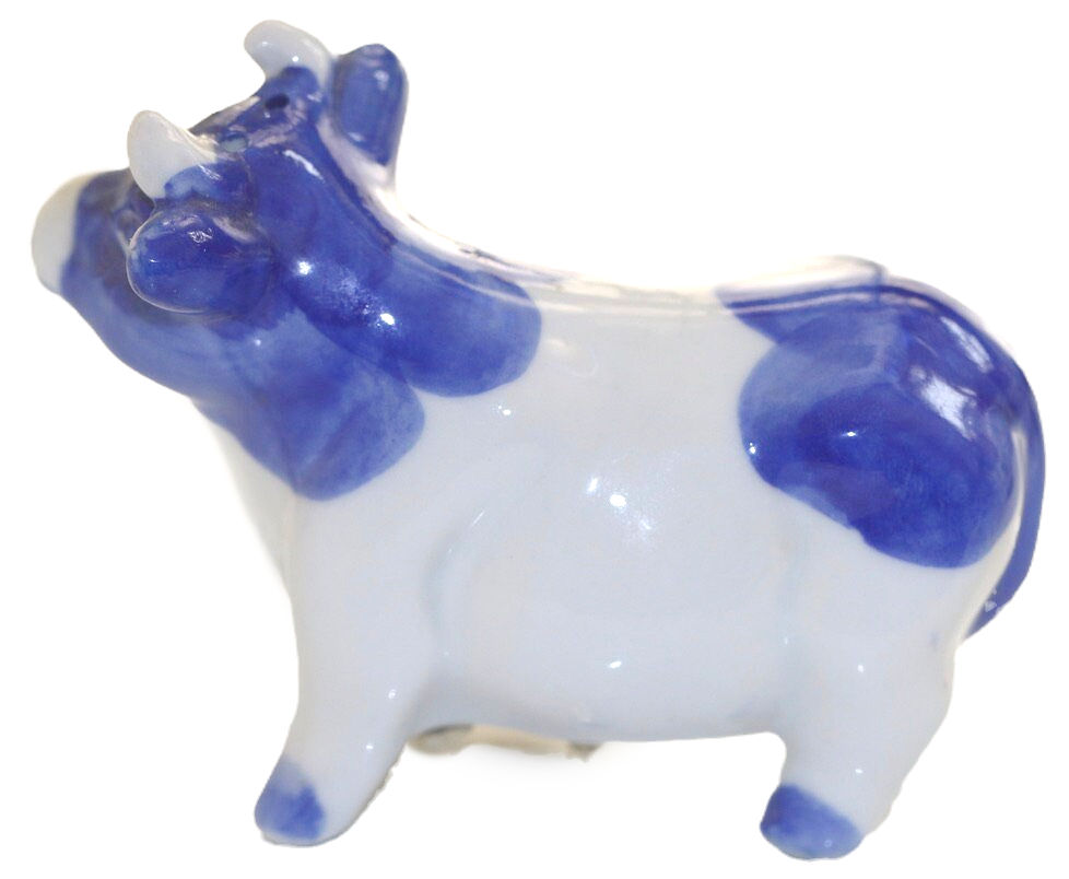 Miniatura: Preloved Vintage Ceramic Bull Salt Shaker, Bull Pepper Shaker